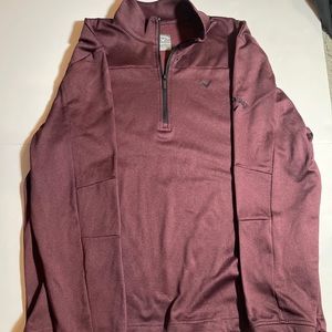 Callaway Weather Series Mens Maroon Golf Athletic Pullover Jacket 1/4 Zip M